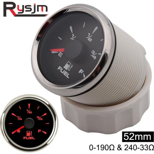 52mm Auto Motorcycle Fuel Level Gauges 0-190ohm & 240-33ohm Fuel Level Meters 9-32v Marine Fuel Gauges Level Sensor Sender Unit