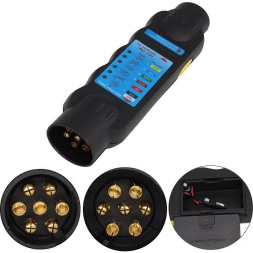 European 7 Pin 12V Trailer Socket Tester High Quality Wiring Circuit Light Test Tool Truck Accessories Car Circuit Testing Tools