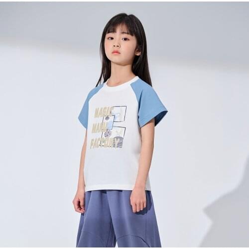 Hollead 4-15 Years Cartoon Letter Print Boys Girls T Shirt Summer Children Clothes Shorts Sleeve O-Neck Cotton Tops Tees