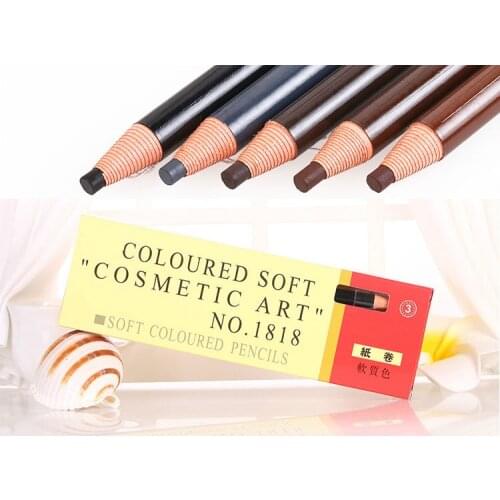 12pc Eyebrow Pencil Colored Soft Cosmetic Art Permanent Makeup Waterproof Tattoo