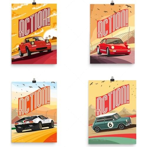 Mazda MX-5 Miata - Action Series Premium Poster | Classic | Vintage | Cars | Wall Art | Decor | Print | Gift