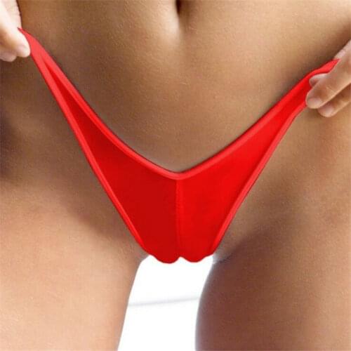 Micro bikini tanga mujer swimwear bikinis biquini tankini sexy lingerie thong Solid color V shape Triangle Jelly Show buttocks