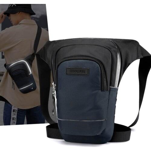 Fashion Men Crossbody Bag Sports Waist Bag Nylon Solid Color Chest Pouch Travel Leg Bags Men Running Hip Waist Pack Thigh Pouch