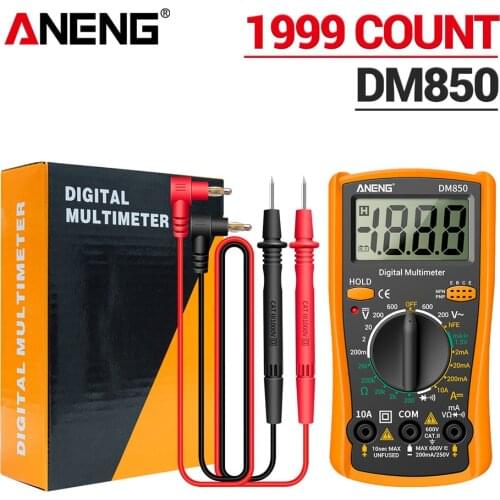 ANENG DM850 2000 Counts LCD Multimeter Portable AC DC Tester Volt Voltmeter Ammeter Ohm Voltage Current Resistance Meter