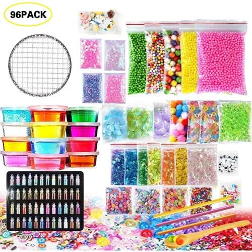 72/96/112 Pack Making Kits Supplies For Slime DIY Handmade Color Foam Ball Granules Slime Making Material Set слайм набор для сл