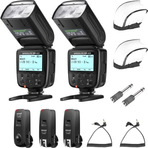 Neewer 2 Packs NW625 GN54 Speedlite Flash Kit for Canon Nikon Panasonic Olympus Pentax Fujifilm DSLRs, Sony Mirrorless Cameras