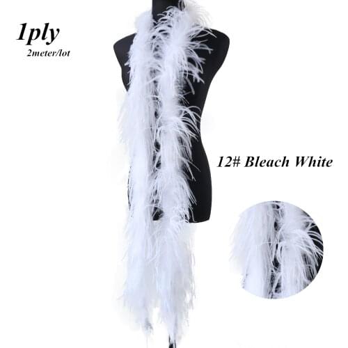 Wholesale White Ostrich Feathers Boa Decoration for Crafts Shawl Wedding Party Christmas Tree 2 Meter Plumes Boas Scarf 32 Color