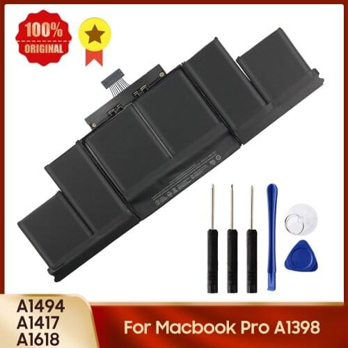 Original Replacement Battery A1494 for Macbook A1417 A1398 A1618 MC975 MC976 MacPro 8440mAh Laptop Battery 11.26V