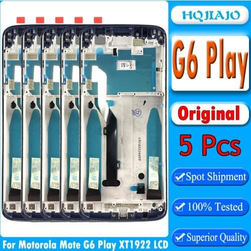 5pcs Original LCD For Motorola Moto G6 Play Display Touch Screen XT1922-1 XT1922-3 Digitizer G6 Play XT1922 LCD With Frame