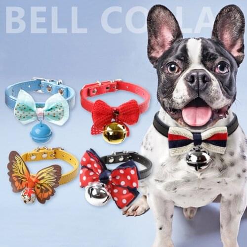 Dog collar, tie, bell, big bow, starry sky, bell, collar, pet supplies