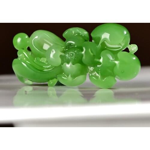 Natural 7A hetian green jade Handcarved lotusjade pendant jade necklace women men pendants jewelry jade necklaces