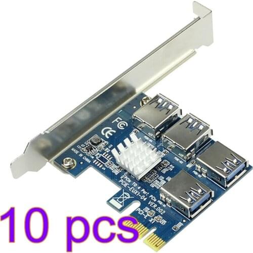 PCI-E to PCI-E Adapter 1 Turn 4 PCI-Express Slot 1x to 16x USB 3.0 Mining Special Riser Card PCIe Converter for BTC Miner Mining