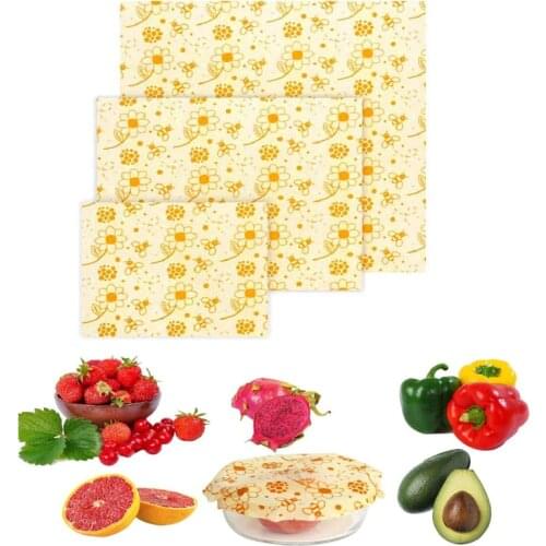 Beeswax Wrap Reusable and Washable Wraps - Biodegradable Reusable Alternative and Sustainable Food Storage-3 Sizes (S, M, L)