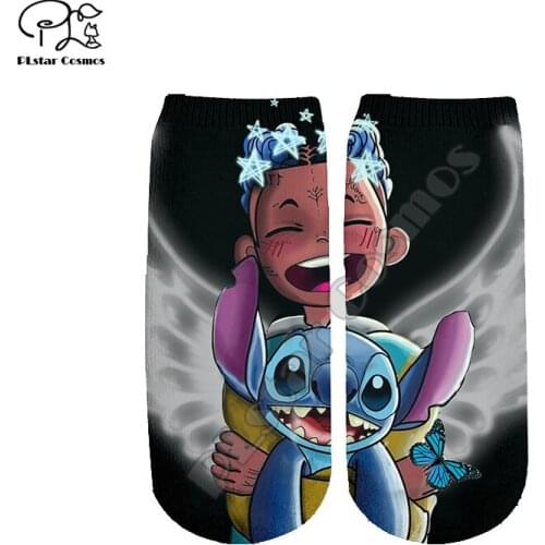 PLstar Cosmos Tupac 2puc XXXTentacion Eminem 90s rapper HipHop 3DPrint Women/men/boy/girl Summer Autumn Short Ankle Socks A-7