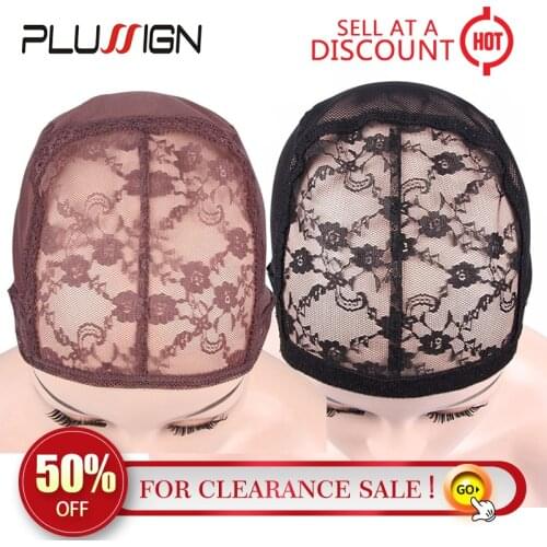 Plussign Adjustable Wig Cap For Making Wigs Lace Net Cap Black Brown 1pcs Wholesale Clearance Sale Wig Making Tools Wave Cap