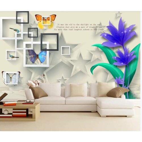 Custom 3D Stereo Fantasy flower Geometric patterns Mural Living room Bedroom TV background Home Decor Wallpaper For Walls 3D