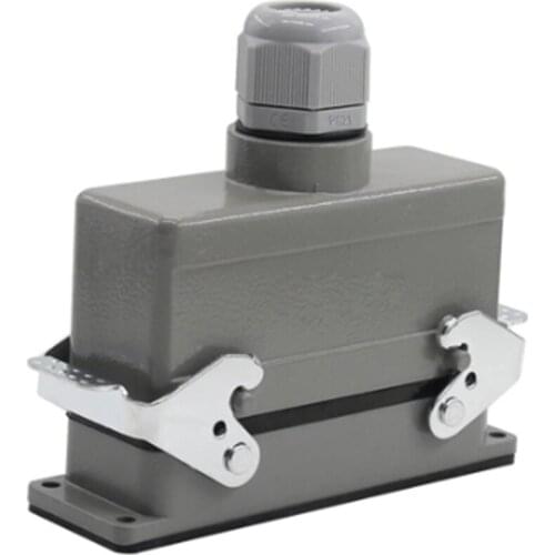 Rectangular Heavy Duty Connector HDC-HE-24 Core Industrial Waterproof Aviation Plug Socket 16A 500V Top Line And Lateral Line