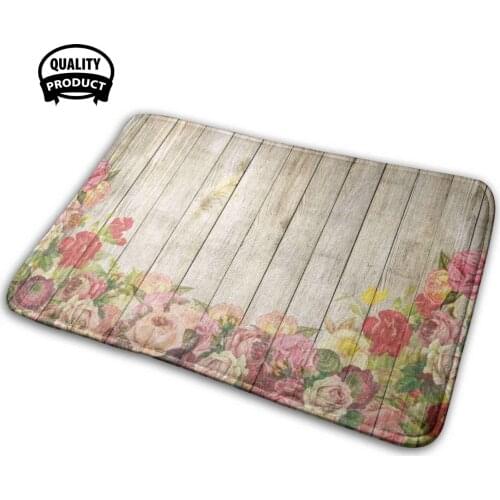 Romantic Rose Wood Wall Design Soft Interesting Room Goods Rug Carpet Romantic Roses Wooden Wall Vintage Country House Colorful