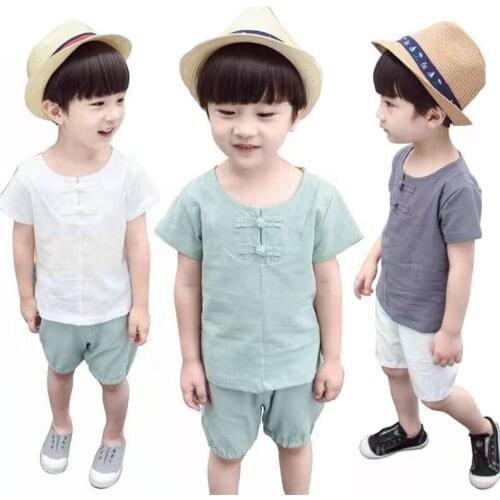 Toddler Tracksuit Summer Baby Boy Clothing Sets Children Boys Fashion Clothes Kids Retro Style T-shirt And Pants 2 Pcs Suits
