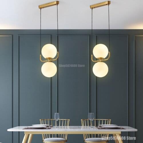 Nordic Glass Pendent Lights Modern LED Restaurant Bar Lighting Living Room Lights Hanging Kitchen Hanging Lamps Light Fixtures