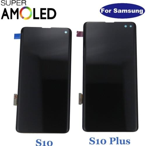 SUPER AMOLED S10 LCD For SAMSUNG Galaxy S10 G973F G973 S10 Plus G975 G975F Touch Screen Digitizer Assembly