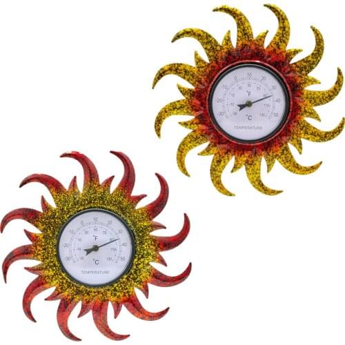 Indoor Outdoor Thermometers Hanging Sun Thermometer for Home Office Greenhouse Baby Nursery Comfort 15.7" in Diameter