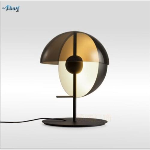 Rear Modern Glass Ball Table Lamps Danish American Living Room Bedroom Study Desk Bedside Model Room Metal Desk Lights Fixtures