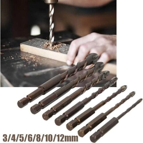 Cross Hex Tile Drill Bits For Glass Ceramic Concrete Hole Opener Bit Tool 3-12mm