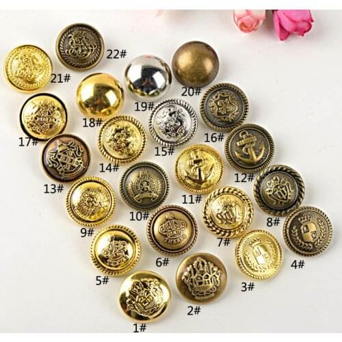 10pcs, golden gold button in gold, the world famous classic brand buttons, clothing accessories DIYmaterials