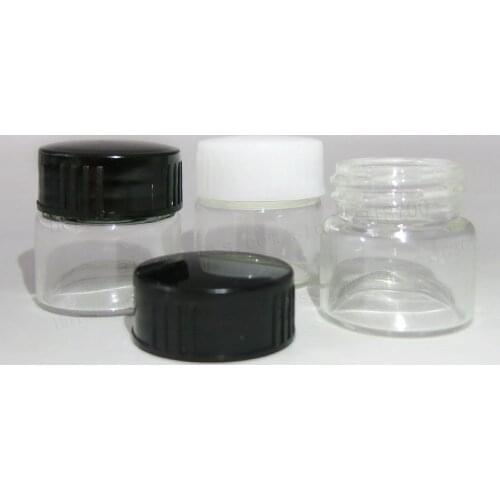 100 x 5g Portable Thin glass cream jar with plastic lids 5ml Mini glass cosmetic packaging containers glass vial Make-up Pot