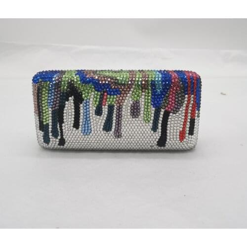 100% Handmade Colorful Rhinestone Crystal Women Clutch Bags And Diamond Evening Purses Best Design Ladies Party Mini Wedding Bag