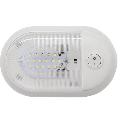 12-24V 24 LED Dome Light Interior Ceiling Lamp w/ Independent Switch for RV Marine Boat Yacht Power Saving High-bright LED lamp
