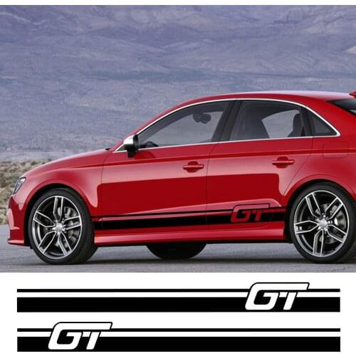 2pcs Car Side Sticker For Audi BMW Ford Volkswagen Toyota Renault Peugeot Auto Vinyl Film Racing Decal Car Tuning Accessories