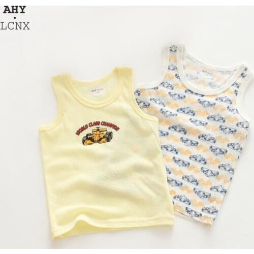 2Pcs/Lot Mesh Summer Boy Girl Tank Kids Top Toddler Camisole Vest Baby Undershirt Children Singlet T-shirts 2-10 Years Underwear