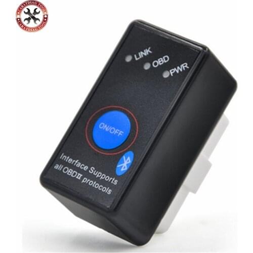 2019 Newest Super Mini ELM327 Bluetooth V2.1 with Power Switch ELM 327 OBD 2 Car Diagnostic Scanner Tool Torque Android