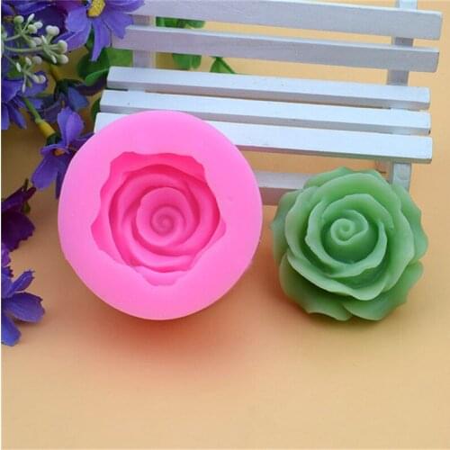3D Flower Bloom Rose Form Fondant Silicone Soap Cake Mold Cupcake Candy Chocolate Cake Decoration Tool Baking Lace Moulds