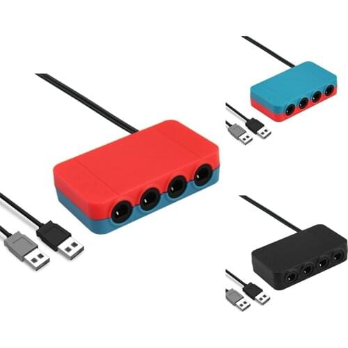 4-Port for Nintendo Switch GC Wii U PC to Controller Gamepad Converter Adapter Dual USB Support TRUBO HOME Converter