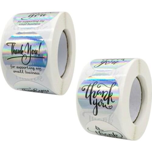 500pcs Rainbow Thank You Stickers Handmade Round Seal Labels for Candy Gift Box Wedding Thanks Stickers