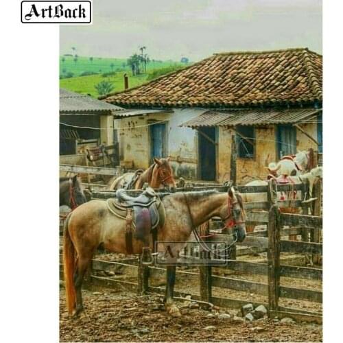 Animal 5d diy diamond painting horse full square 3d diamond mosaic diamond embroidery home decoration sticker