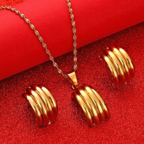 Arabic Jewelry Dubai Jewelry Set for Women Ethiopian Jewelry Sets African Earrings Sets Necklace Bridal Jewelry