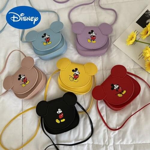 Disney Childrens Messenger Bag Cartoon Mickey Coin Purse PU2021 New Female Outing All-match Single Shoulder Small Bag