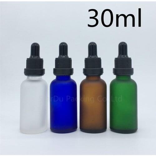 Travel bottle 30ml amber green blue Transparent frosted glass essential oil bottle,30cc tamper evident dropper bottle 240pcs/lot