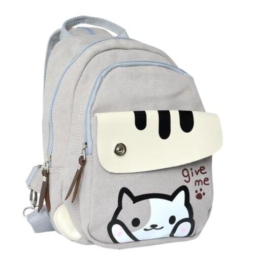 Harajuku Hot Anime Kawaii Neko Atsume Cospaly Mini Printing Denim Backpacks for Teenage Girls Women School Bags Mochila Escolar