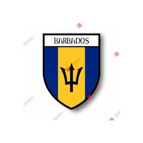 Interesting Stickers Decal Souvenir Vinyl Car Shield City Flag World Crest Barbados Car Window Body Decorative Stickers