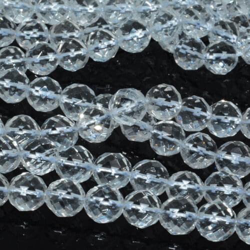 Quality Grade AA Natural Quartz Faceted Round Beads 6mm,8mm,10mm,12mm
