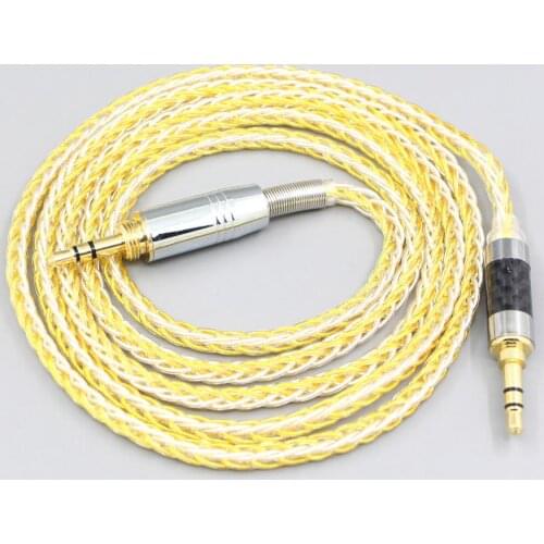 LN007278 8 Core Silver Gold Plated Braided Earphone Cable For Ultrasone Pro 900 / Pro 2900 Replacement Cable Earphone 6.5mm xlr