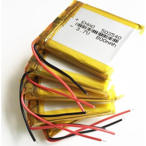 Lot 5 pcs 3.7V 800mAh 503540 Lithium Polymer LiPo Rechargeable Battery For Mp3 Camera PAD Tablet PC DVD E-book 5*35*40mm