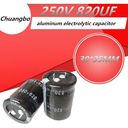 2pcs/lot Higt quality 250V820UF 30*35MM luminum electrolytic capacitor 250V 820UF 30*35MM