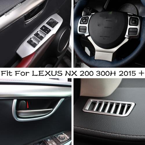 Lapetus Accessories Fit For LEXUS NX NX200T NX300H 2015 - 2019 Door Armrest Window Glass Lift Button Panel Cover Trim