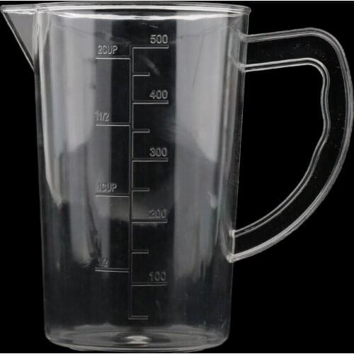 Measuring Cup Transparent Drinks Liquid Water Container w/ Handle 500/1000ml